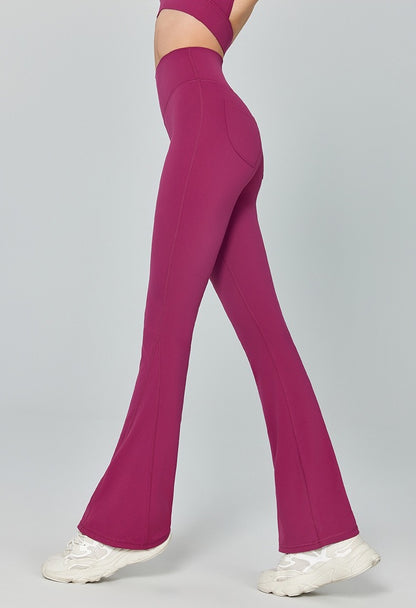 red yoga pants high waist tummy control