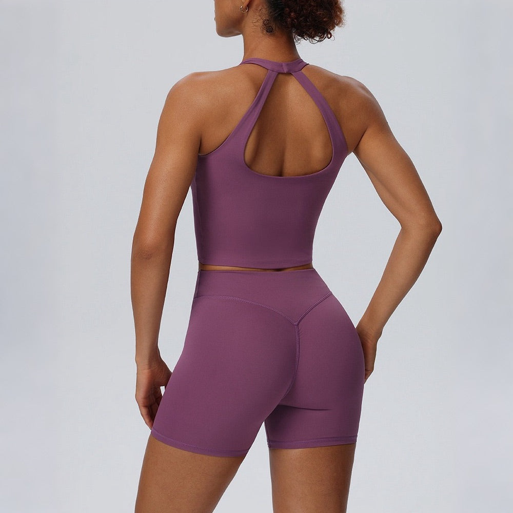 yoga shorts and sports bra set