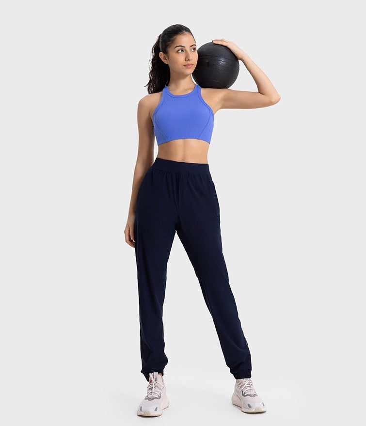 yoga sports bra with racerback design