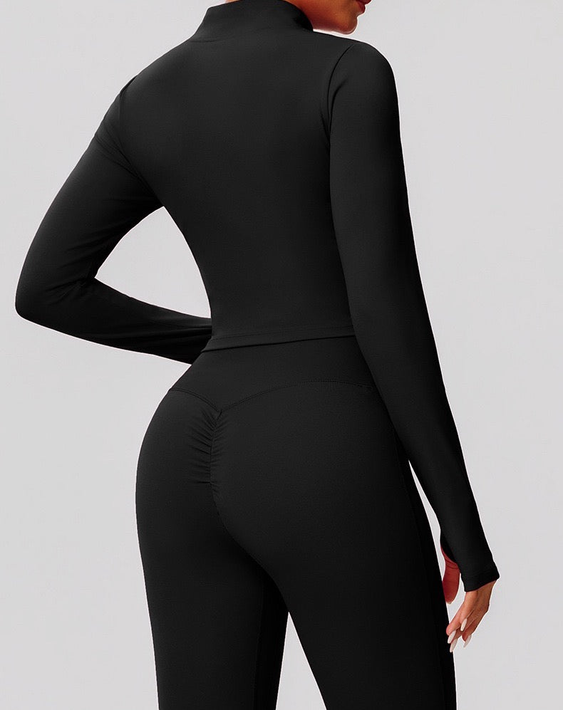 zip up crop top women